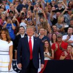 U.S. President Donald Trump and first lady Melania Trump arrive for the "Salute to America" event during Fourth of July Independence Day celebrations at the Lincoln Memorial in Washington