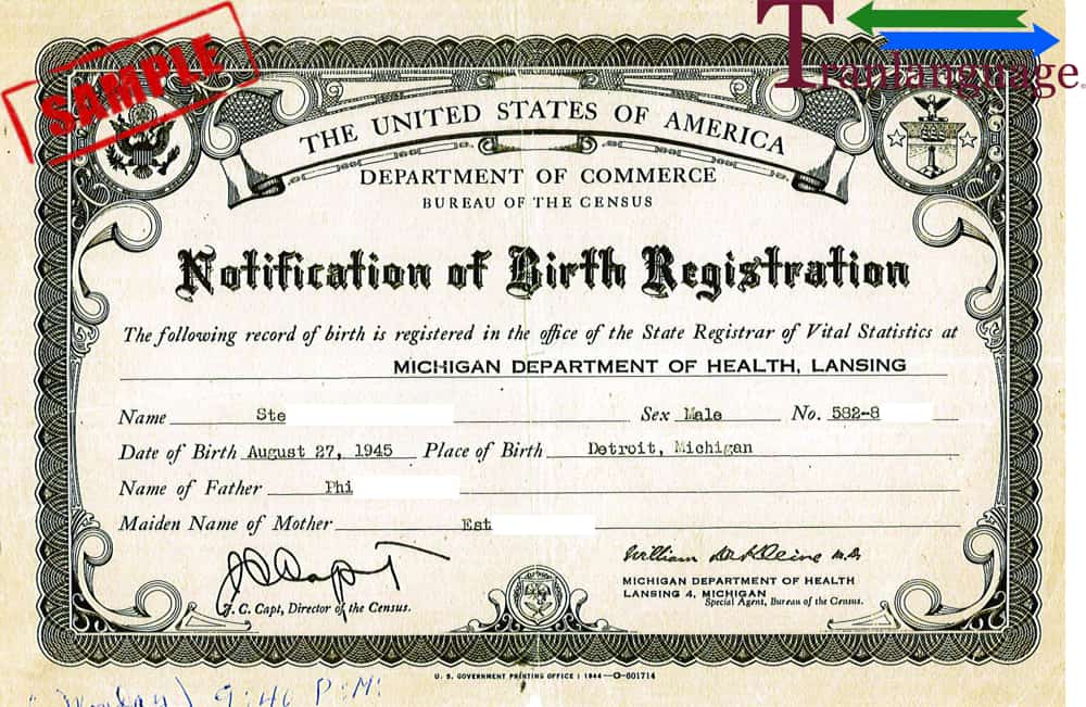 Birth certificate 1940